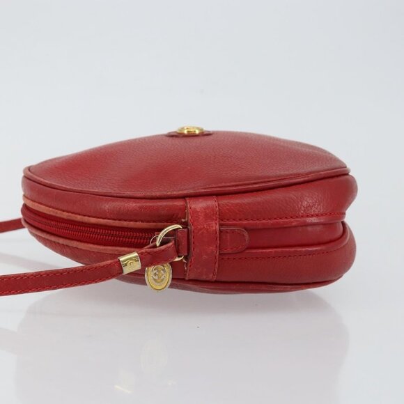 GUCCI Shoulder Bag Leather Red Gold Auth - Picture 5 of 16